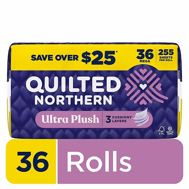 Quilted Northern Ultra Plush 3-Ply Toilet Paper 36 rolls, 255 sheets/roll 4