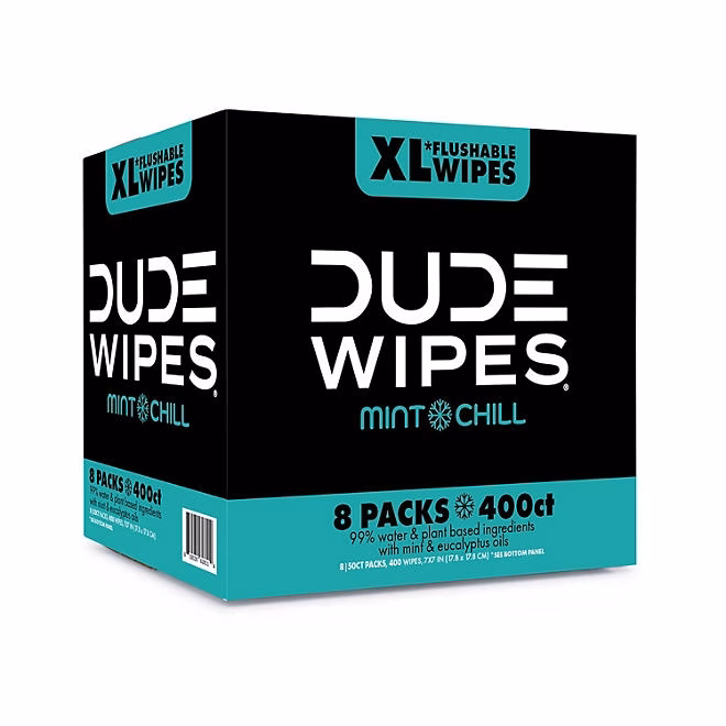 DUDE XL Flushable Wipes, Mint Chill, 8 ct., 400 wipes 4