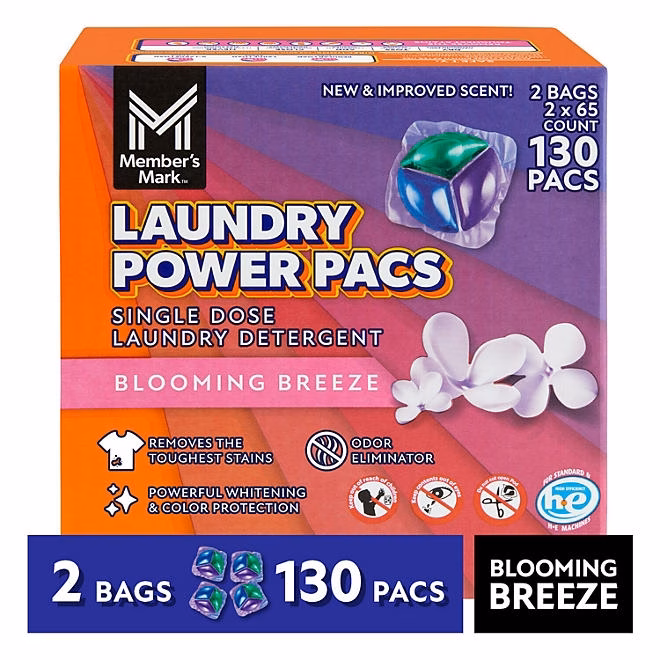 Member's Mark Laundry Detergent Power Pacs, Blooming Breeze, 130 ct. 3
