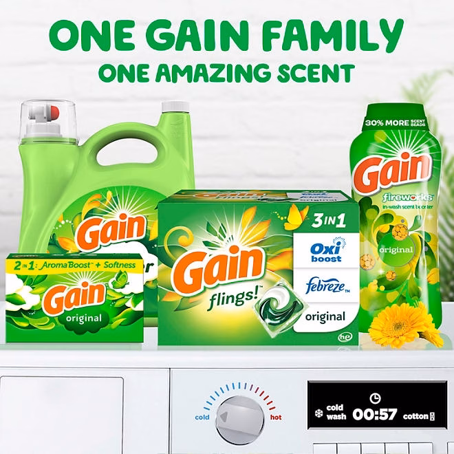 Gain Flings! 3 in 1 Laundry Detergent Pacs, Original Scents, 152 ct. 5