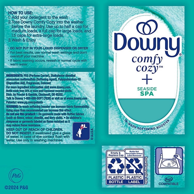 Downy Comfy Cozy In-Wash Laundry Scent Booster Beads, Seaside Spa Scent, 32.1 oz. 4