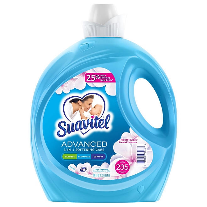 Suavitel Advanced Liquid Fabric Softener, Field Flowers Scent, 160 fl. oz., 235 loads 3