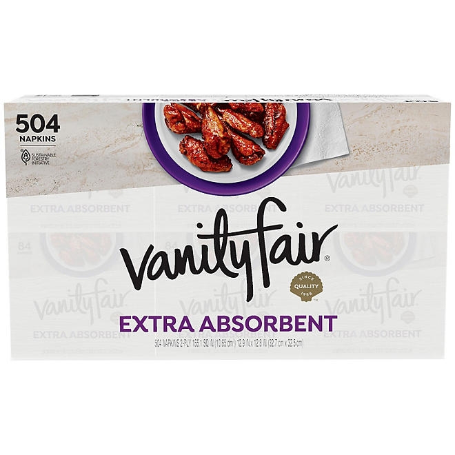 Vanity Fair Extra Absorbent 2-Ply White Paper Napkins, 6 pk., 504 ct. 3