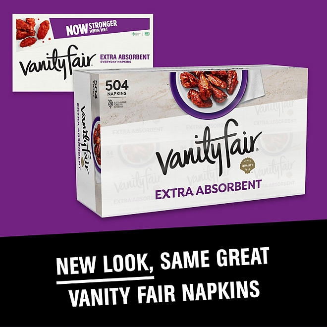 Vanity Fair Extra Absorbent 2-Ply White Paper Napkins, 6 pk., 504 ct. 4