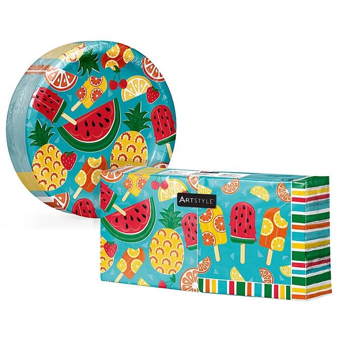 Artstyle Tasty Fruit Paper Plates and Napkins Tableware Kit, 285 ct 3