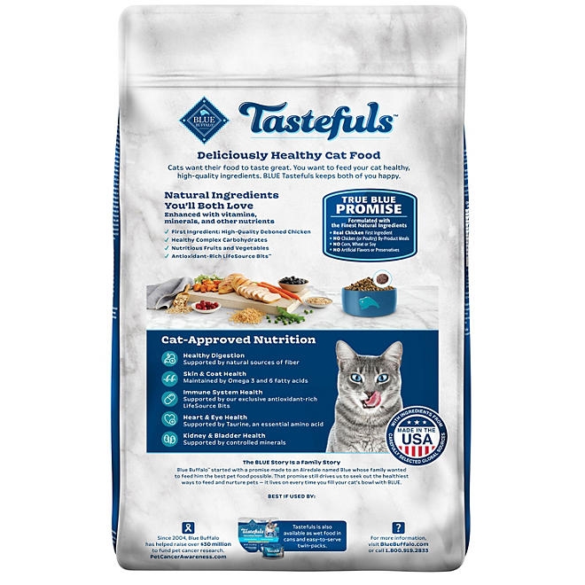 Blue Buffalo Tastefuls Chicken & Brown Rice Adult Indoor Dry Cat Food, 22 lbs. 4