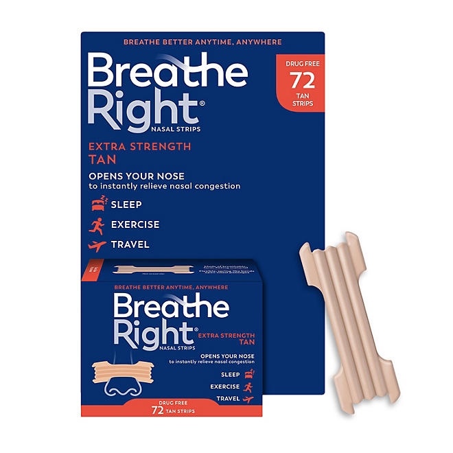 Breathe Right Extra Strength Nasal Strips, Tan, 72 ct. 3