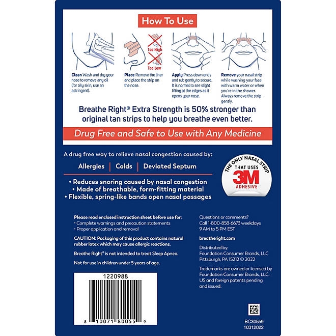 Breathe Right Extra Strength Nasal Strips, Tan, 72 ct. 4