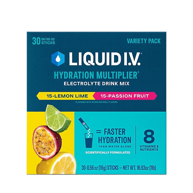 Liquid I.V. Hydration Multiplier Variety Pack, Lemon Lime & Passion Fruit, 30 ct. 3