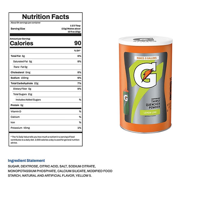 Gatorade Thirst Quencher Powder, Lemon-Lime 76.5 oz. 4