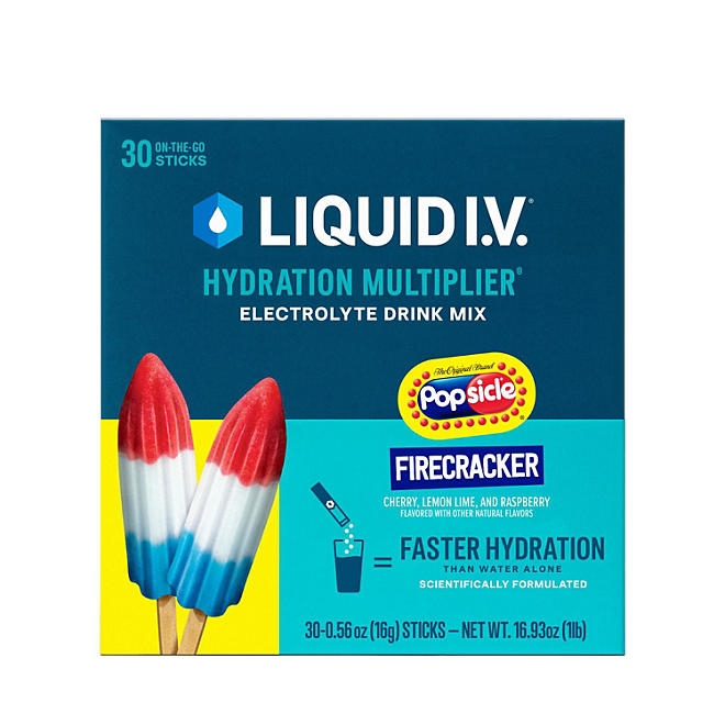 Liquid I.V. Hydration Multiplier Electrolyte Powder, Popsicle Firecracker 0.56 oz., 30 pk. 3