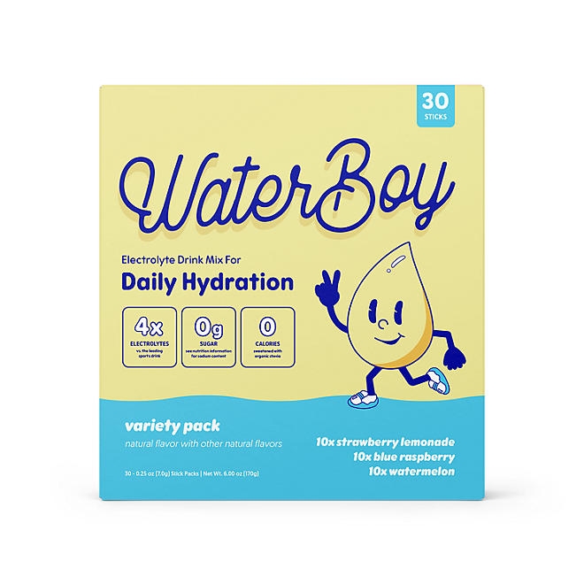 Waterboy Sugar Free Daily Hydration Electrolyte Drink Mix Variety Pack, 30 ct. 3