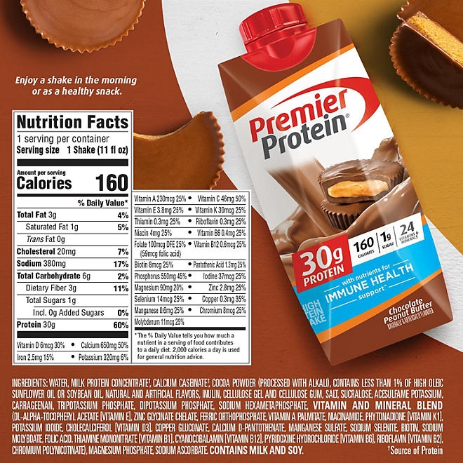 Premier Protein 30g High Protein Shake, Chocolate Peanut Butter, 11 fl. oz., 15 pk. 4