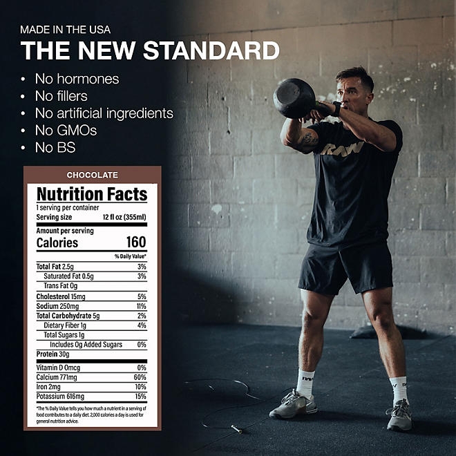 RAW Protein 30g Protein Shake, Chocolate, 12 ct. 5