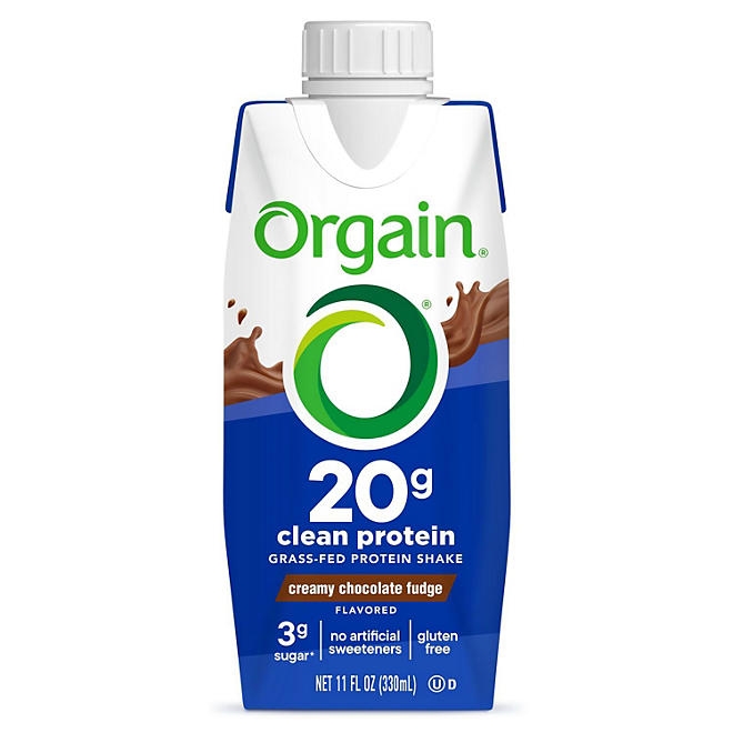 Orgain 20g Clean Protein Grass Fed Shake, Creamy Chocolate Fudge 11 fl. oz., 12 pk. 5