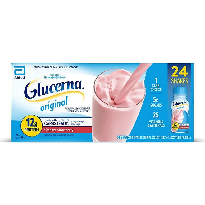 Glucerna 12g Protein Shake, Creamy Strawberry 8 fl. oz., 24 pk. 3