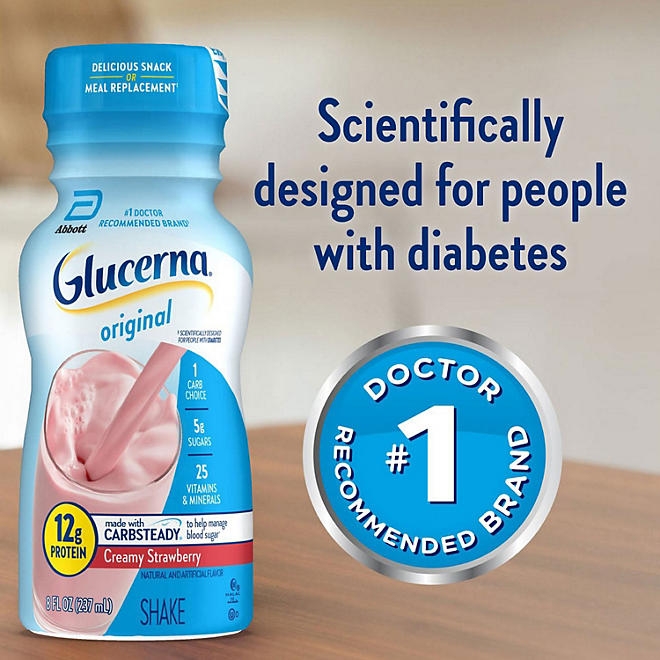 Glucerna 12g Protein Shake, Creamy Strawberry 8 fl. oz., 24 pk. 4