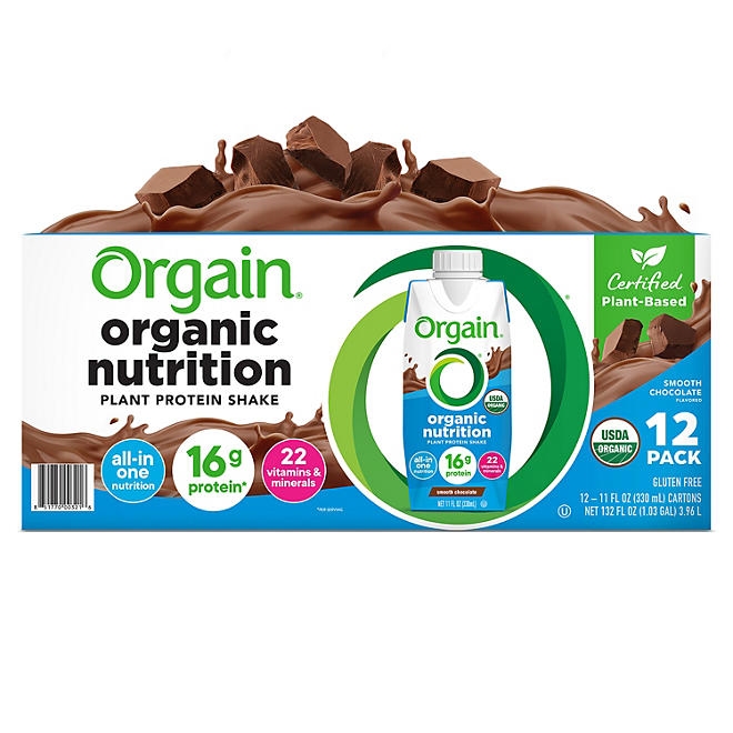Orgain Organic Nutrition Vegan All-in-One Protein Plant Based RTD Shake, Smooth Chocolate 12 ct. 3