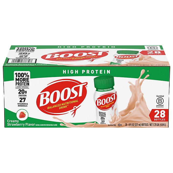 BOOST 20g High Protein Nutritional Drink, Strawberry 8 fl. oz., 28 ct. 3