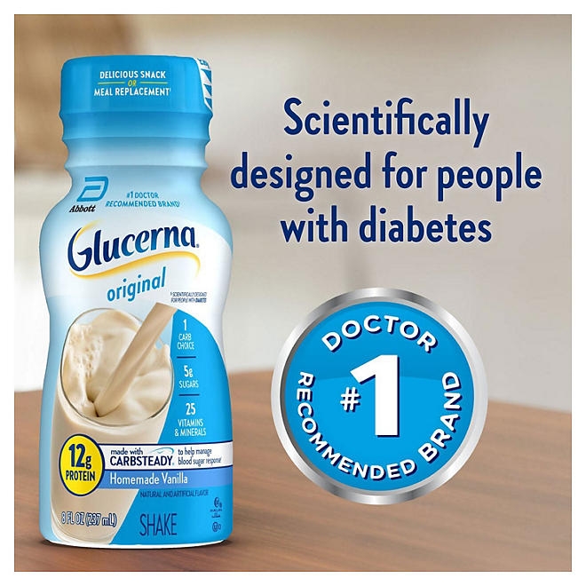 Glucerna 12g Protein Small Meal Replacement Shake, Homemade Vanilla 8 fl. oz., 24 pk. 4