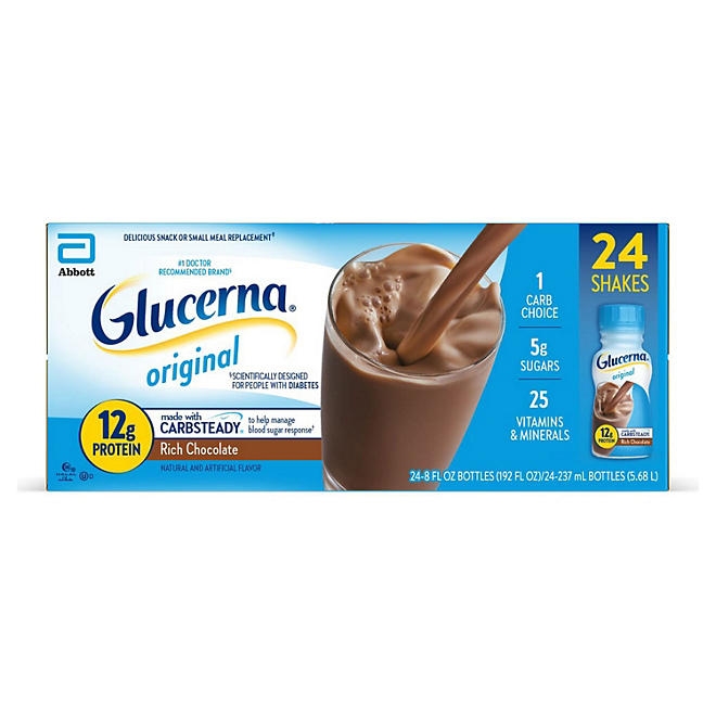 Glucerna 12g Protein Shake, Creamy Chocolate Delight 8 fl. oz., 24 pk. 3