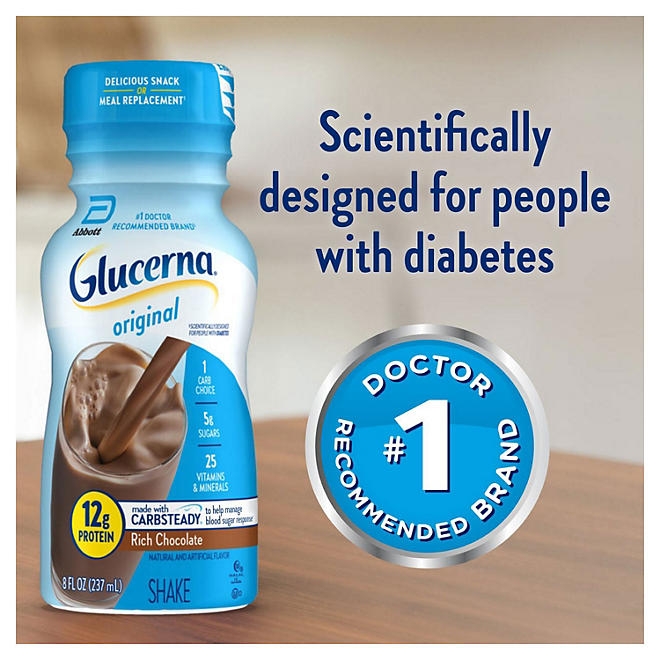 Glucerna 12g Protein Shake, Creamy Chocolate Delight 8 fl. oz., 24 pk. 4