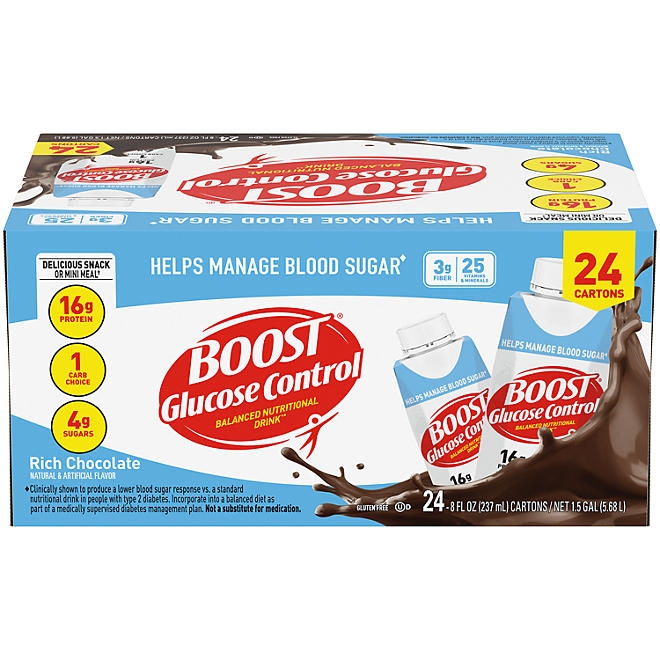 BOOST Glucose Control Nutritional Drink, Chocolate, 8 fl. oz., 24 pk. 3