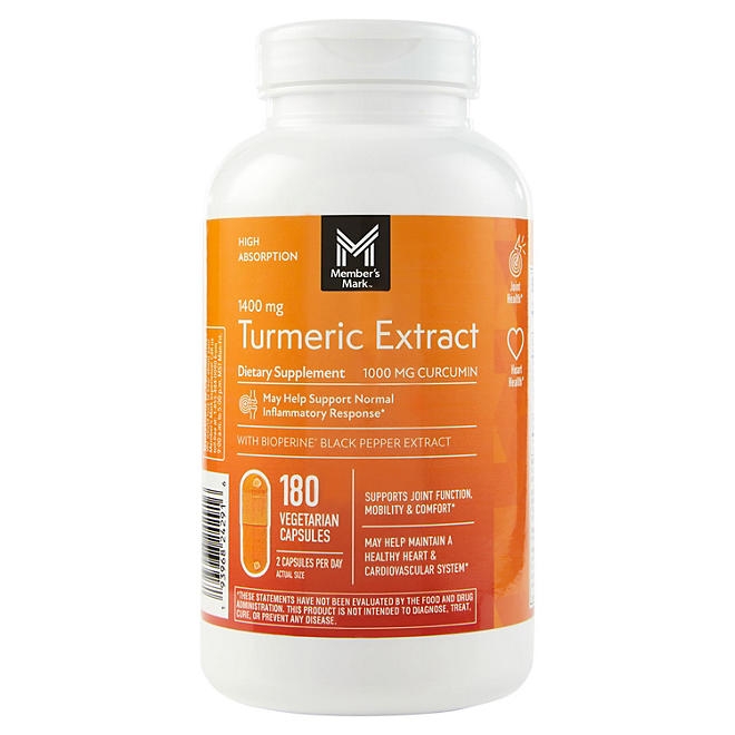 Member's Mark Turmeric Extract Dietary Supplement Capsules, 180 ct. 3