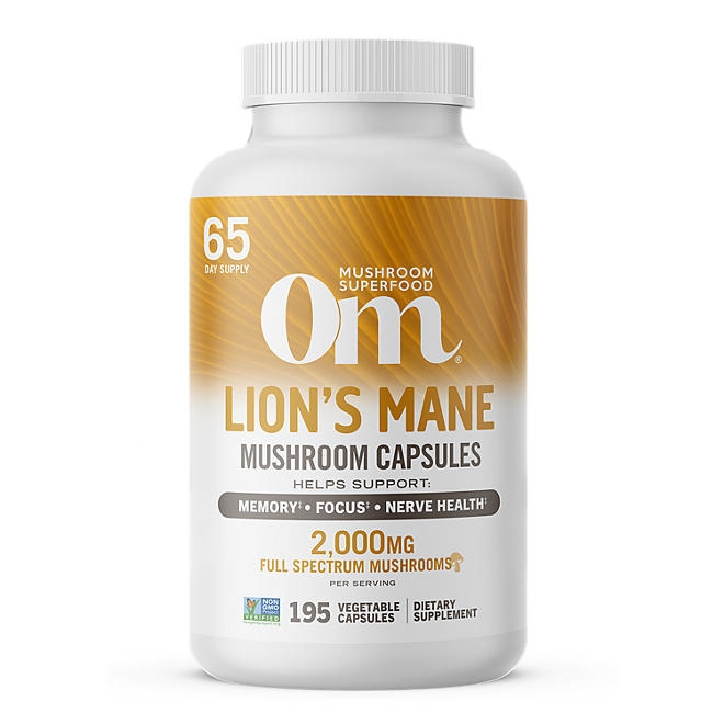 Om Mushroom Superfood Lion's Mane Capsules, 195 ct. 3