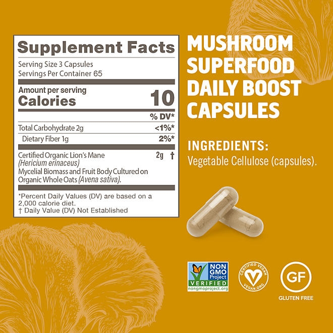 Om Mushroom Superfood Lion's Mane Capsules, 195 ct. 4