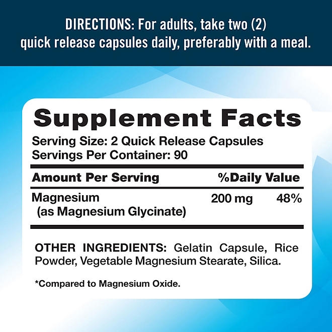 Nature's Truth Magnesium Glycinate Capsules, 200 mg, 180 ct. 4