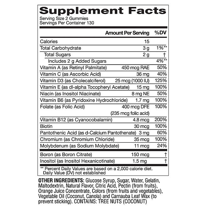 Member's Mark Adult Multivitamin Gummies, Assorted Fruit Flavors, 260 ct. 4