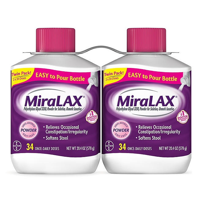 MiraLAX Gentle Constipation Relief Laxative Powder 34 Dose, 2 ct. 3