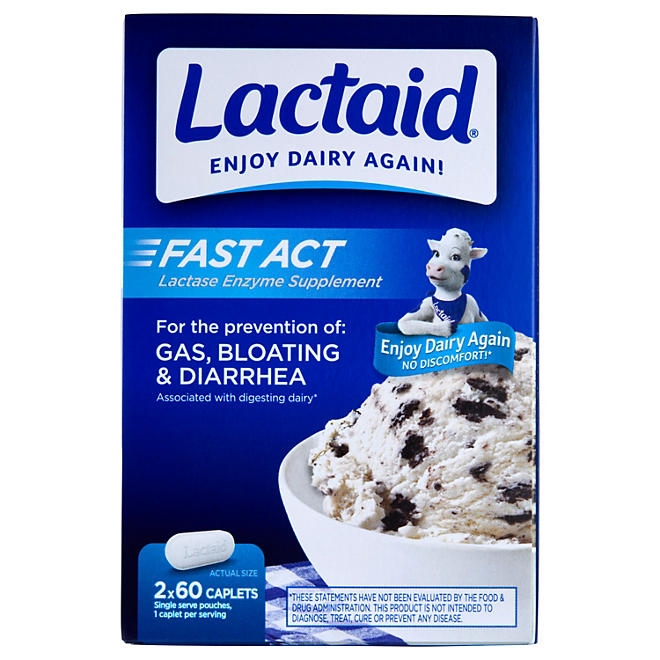 Lactaid Fast Act Lactose Intolerance Caplets, 120 ct. 3