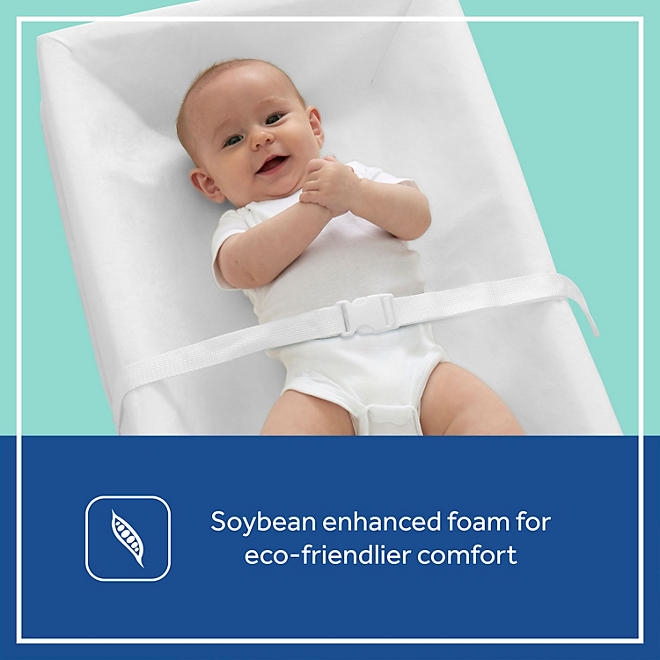 Sealy Soybean Comfort 3-Sided Contoured Diaper Changing Pad, White 4