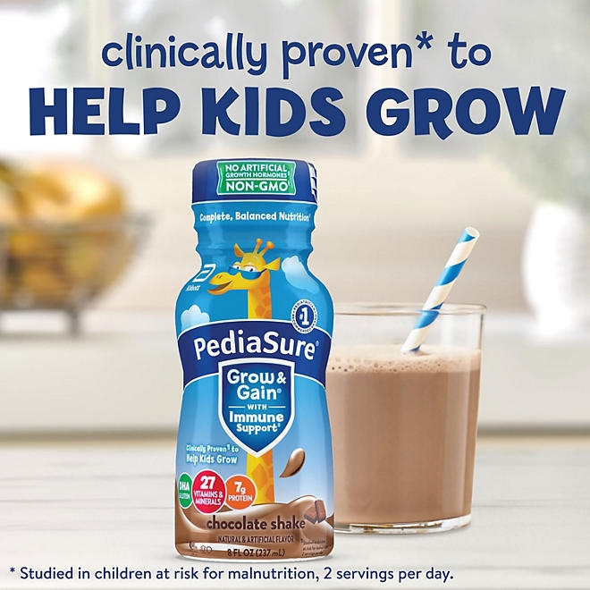 PediaSure Grow and Gain Nutrition Shake for Kids, Chocolate, 8 fl. oz., 24 pk. 5