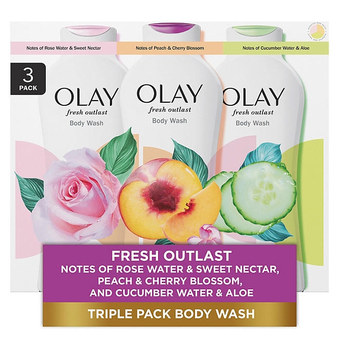 Olay Fresh Outlast Body Wash with Vitamin B3 Complex, 23.6 fl. oz., 3 pk. 3