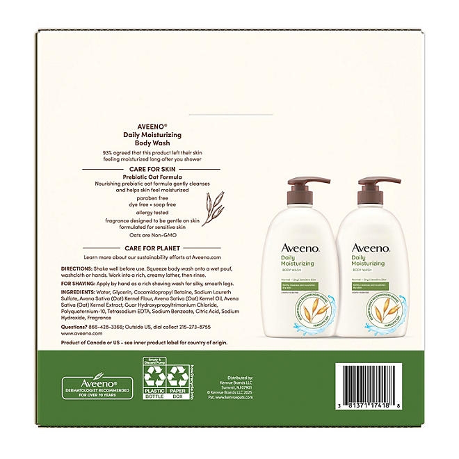 Aveeno Daily Moisturizing Body Wash, 33 fl. oz., 2 pk. 4