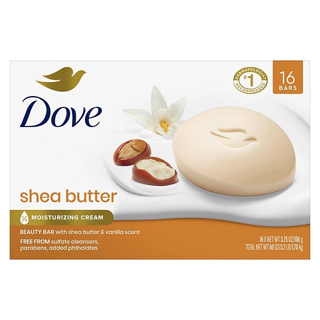 Dove Bar Soap, Shea Butter & Vanilla, 3.75 oz., 16 ct. 3