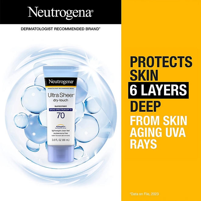 Neutrogena Ultra Sheer Dry-Touch Sunscreen Lotion, SPF 70, 3 oz., 3 pk. 5