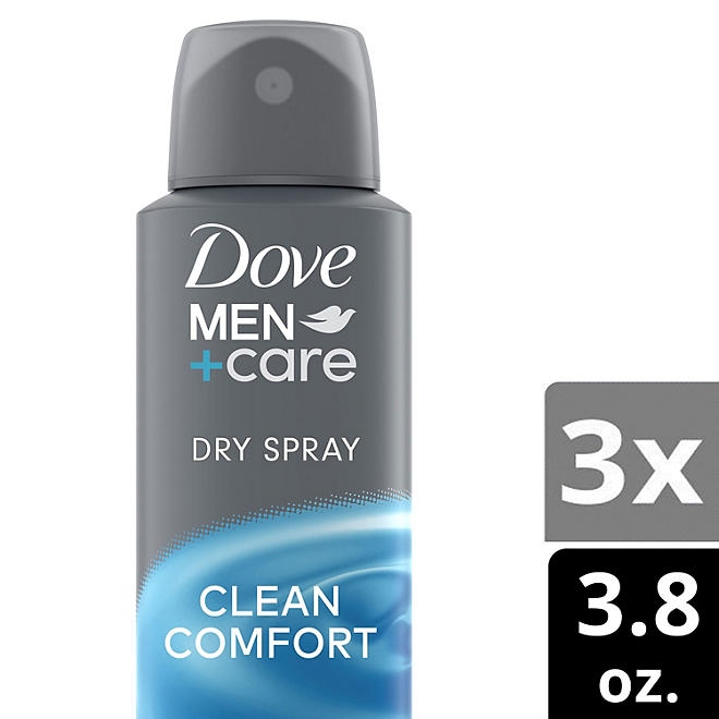 Dove Men's+Care Clean Comfort Antiperspirant Deodorant Dry Spray, 3.8 oz., 3 pk. 4