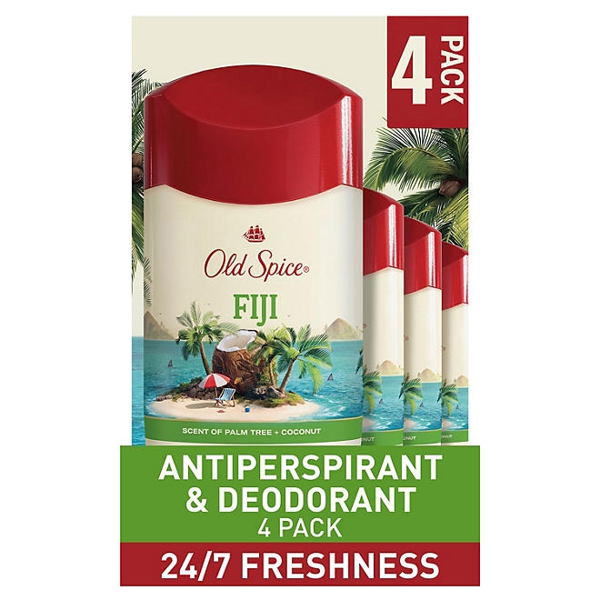 Old Spice Fiji Antiperspirant Deodorant, Palm Tree + Coconut, 2.6 oz., 4 pk. 3