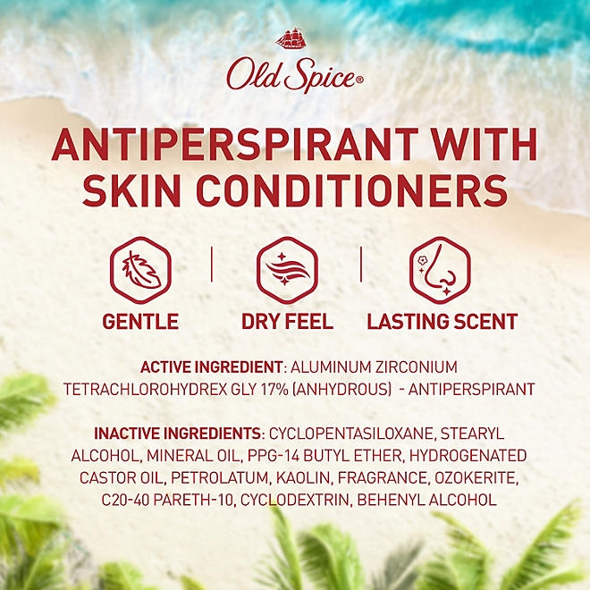 Old Spice Fiji Antiperspirant Deodorant, Palm Tree + Coconut, 2.6 oz., 4 pk. 4