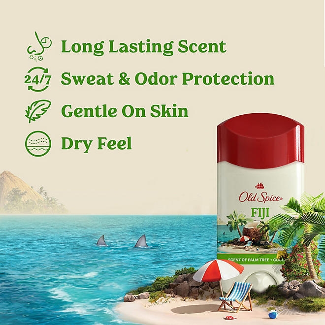 Old Spice Fiji Antiperspirant Deodorant, Palm Tree + Coconut, 2.6 oz., 4 pk. 5