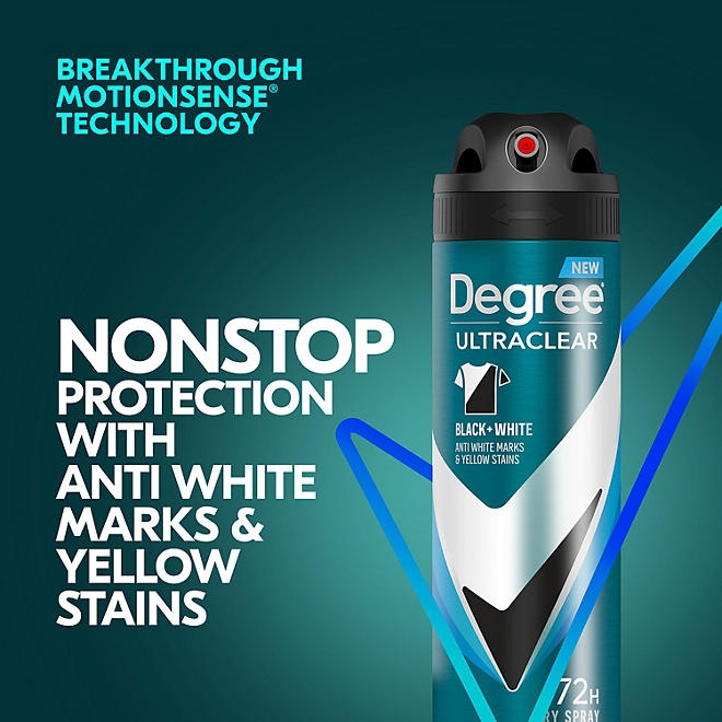 Degree for Men Ultraclear Black+White Deodorant Dry Spray, Fresh, 4.8 oz., 3 pk. 5