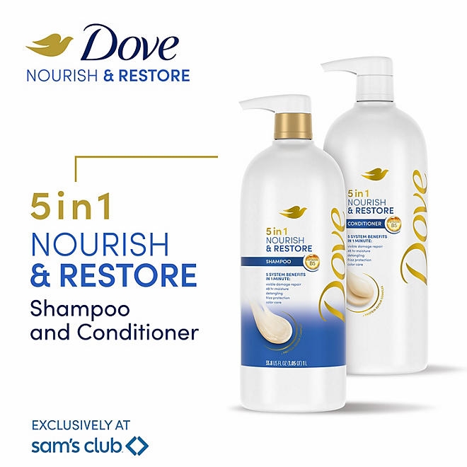Dove Nourish & Restore 5-in-1 Shampoo, 33.8 fl. oz. 5