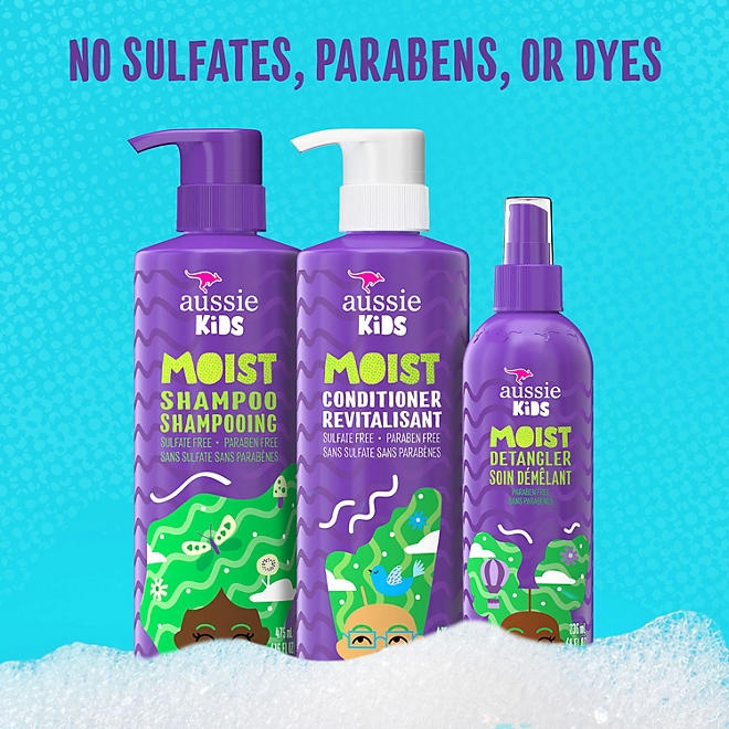Aussie Kids Moist Shampoo, Conditioner and Detangler Kit 5