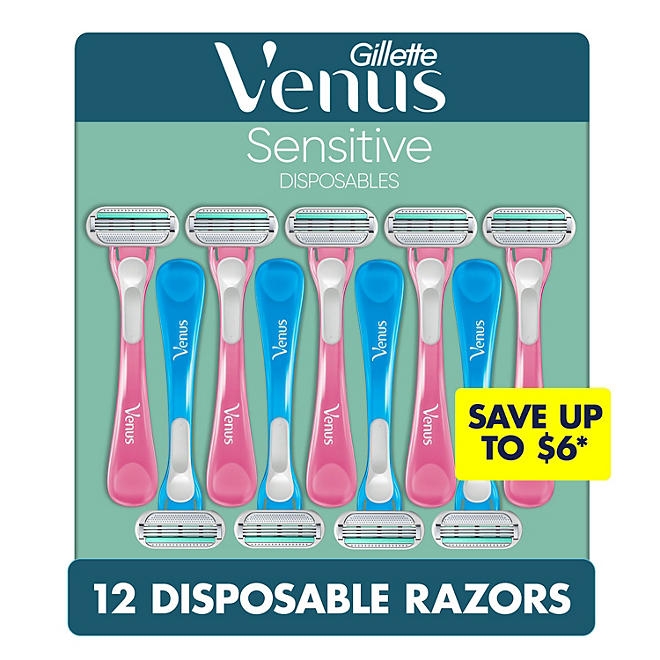 Venus Sensitive Disposable Razors for Women, 12 ct. 3