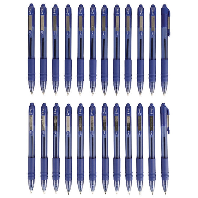 Zebra - Z-Grip Retractable Ballpoint Pen, Blue and Medium - 24/Packs 4