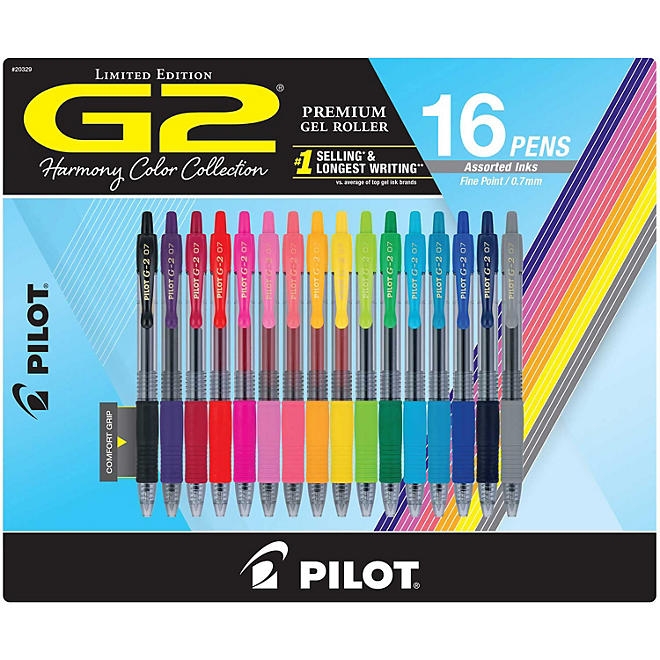 G2 Premium Gel Roller Assorted Ink 16pk Fine Point 3